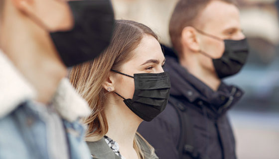 people wearing face masks in public