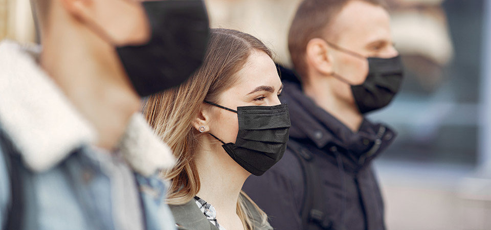 people wearing face masks in public